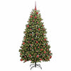 Kunstig juletre med LED -stripelys grønn 180 cm PVC og metall