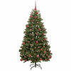 Kunstig juletre med LED -stripelys grønn 180 cm PVC og metall