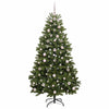 Kunstig juletre med LED -stripelys grønn 180 cm PVC og metall