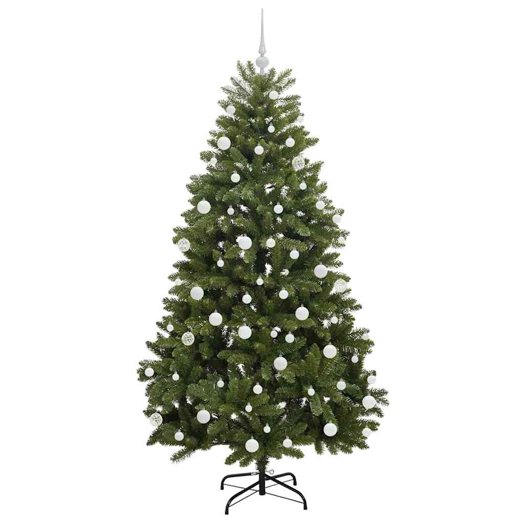 Kunstig juletre med 300 LED grønn 180 cm PVC og metall vidaXL