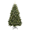 Kunstig juletre med LED -stripelys grønn 180 cm PVC og metall