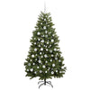 Kunstig juletre med LED -stripelys grønn 180 cm PVC og metall
