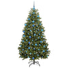 Kunstig juletre med LED -stripelys grønn 180 cm PVC og metall