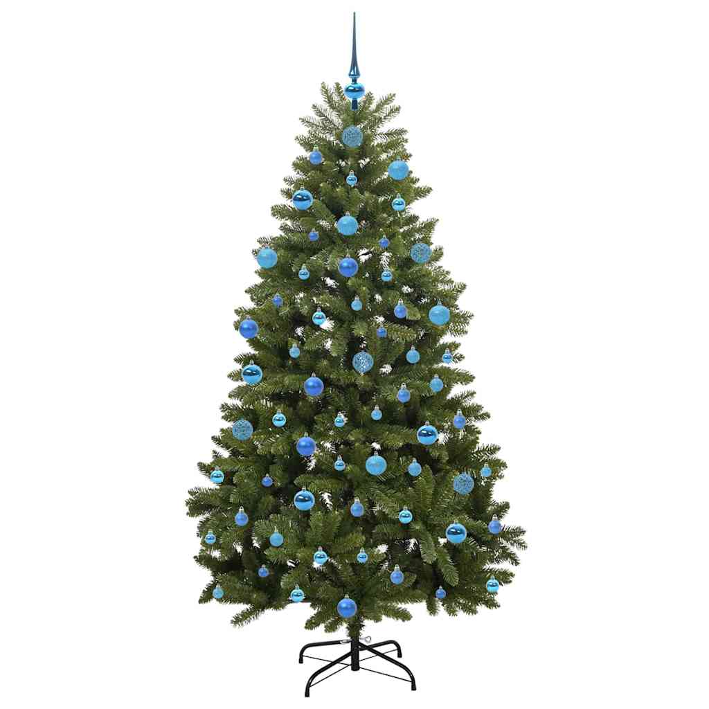 Kunstig juletre med 300 LED grønn 180 cm PVC og metall vidaXL
