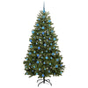 Kunstig juletre med LED -stripelys grønn 180 cm PVC og metall