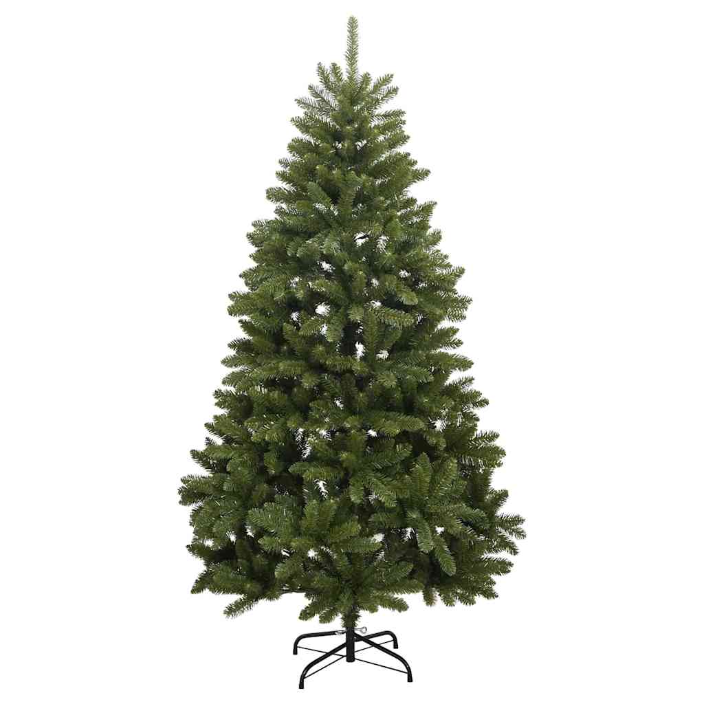 Kunstig juletre med LED -stripelys grønn 210 cm PVC og metall