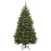 Kunstig juletre med LED -stripelys grønn 210 cm PVC og metall