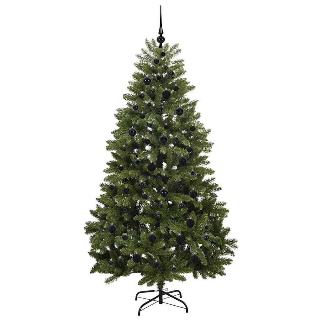 Kunstig juletre med LED -stripelys grønn 210 cm PVC og metall