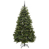 Kunstig juletre med LED -stripelys grønn 210 cm PVC og metall