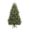 Kunstig juletre med LED -stripelys grønn 210 cm PVC og metall