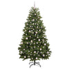 Kunstig juletre med LED -stripelys grønn 210 cm PVC og metall