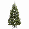 Kunstig juletre med LED -stripelys grønn 210 cm PVC og metall