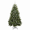 Kunstig juletre med LED -stripelys grønn 210 cm PVC og metall