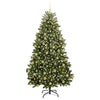 Kunstig juletre med LED -stripelys grønn 210 cm PVC og metall