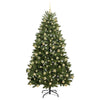 Kunstig juletre med LED -stripelys grønn 210 cm PVC og metall