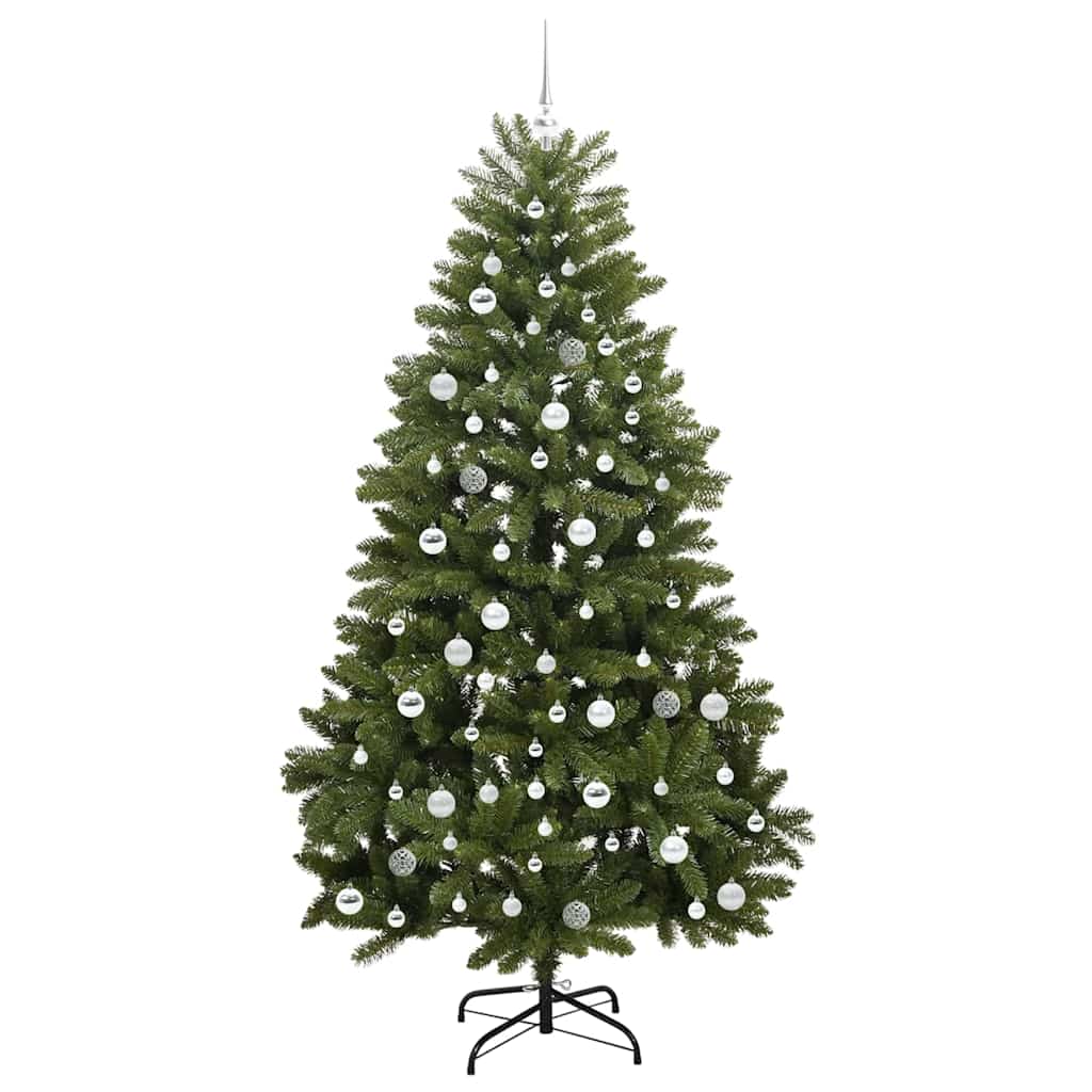 Kunstig juletre med LED -stripelys grønn 210 cm PVC og metall
