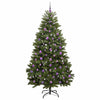 Kunstig juletre med LED -stripelys grønn 210 cm PVC og metall