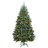 Kunstig juletre med LED -stripelys grønn 210 cm PVC og metall