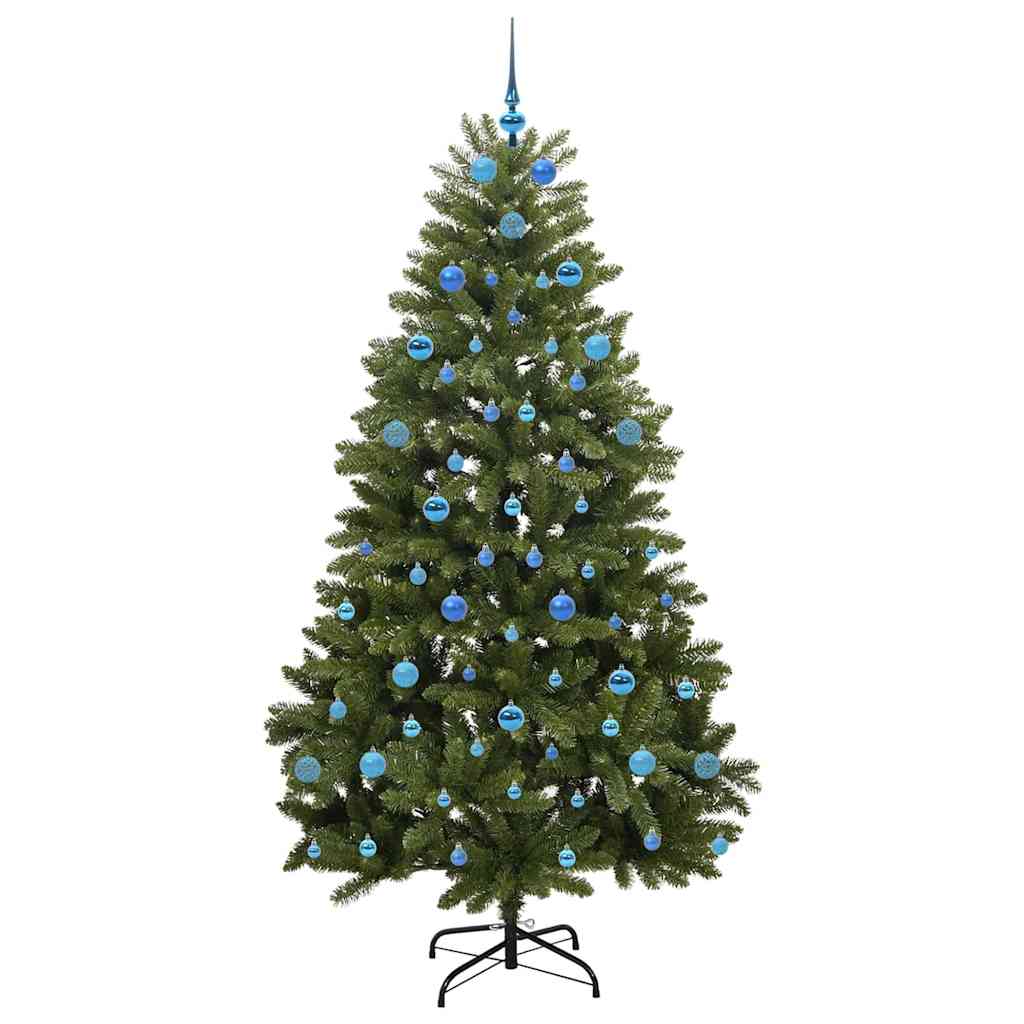 Kunstig juletre med LED -stripelys grønn 210 cm PVC og metall