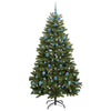 Kunstig juletre med LED -stripelys grønn 210 cm PVC og metall