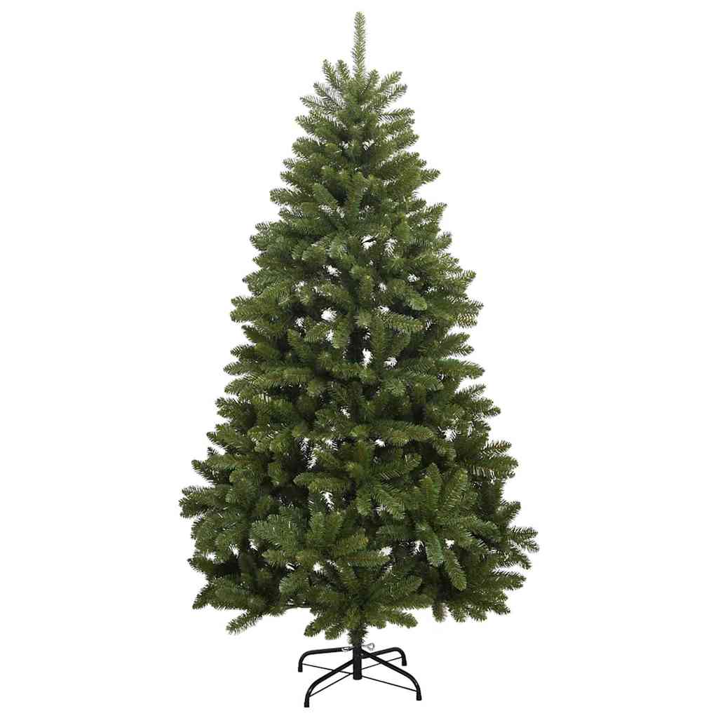 Kunstig juletre med LED -stripelys grønn 210 cm PVC og metall