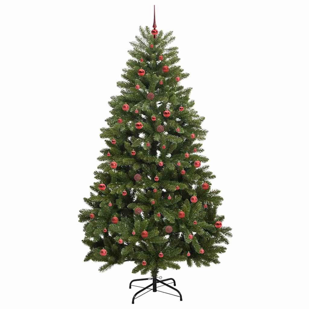 Kunstig juletre med LED -stripelys grønn 240 cm PVC og metall