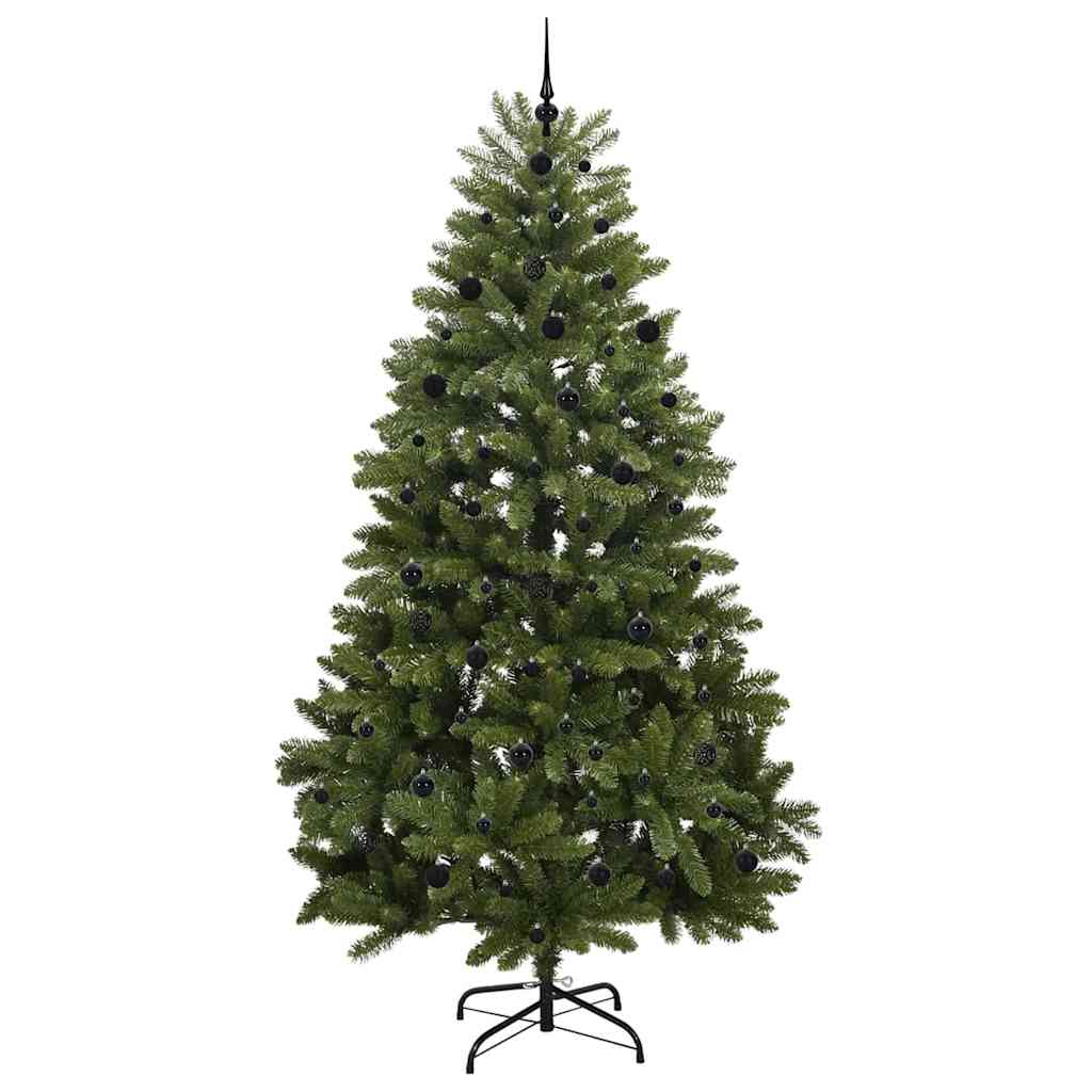 Kunstig juletre med LED -stripelys grønn 240 cm PVC og metall