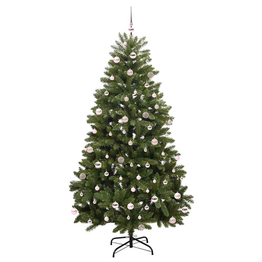 Kunstig juletre med LED -stripelys grønn 240 cm PVC og metall