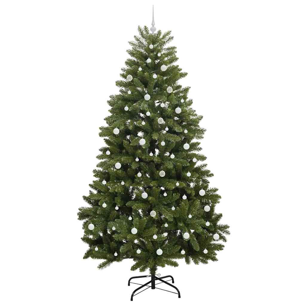 Kunstig juletre med LED -stripelys grønn 240 cm PVC og metall