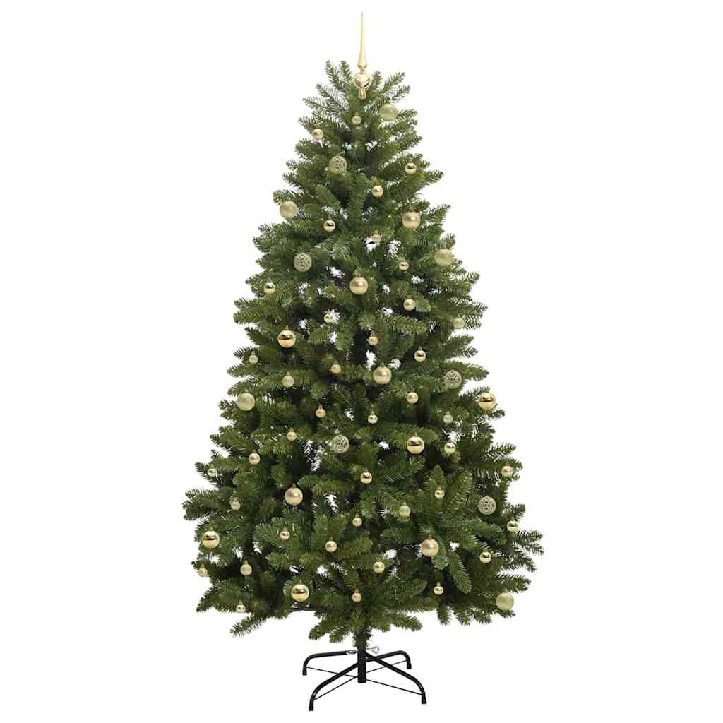 Kunstig juletre med LED -stripelys grønn 240 cm PVC og metall