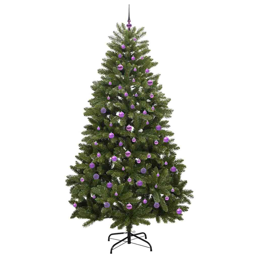 Kunstig juletre med LED -stripelys grønn 240 cm PVC og metall