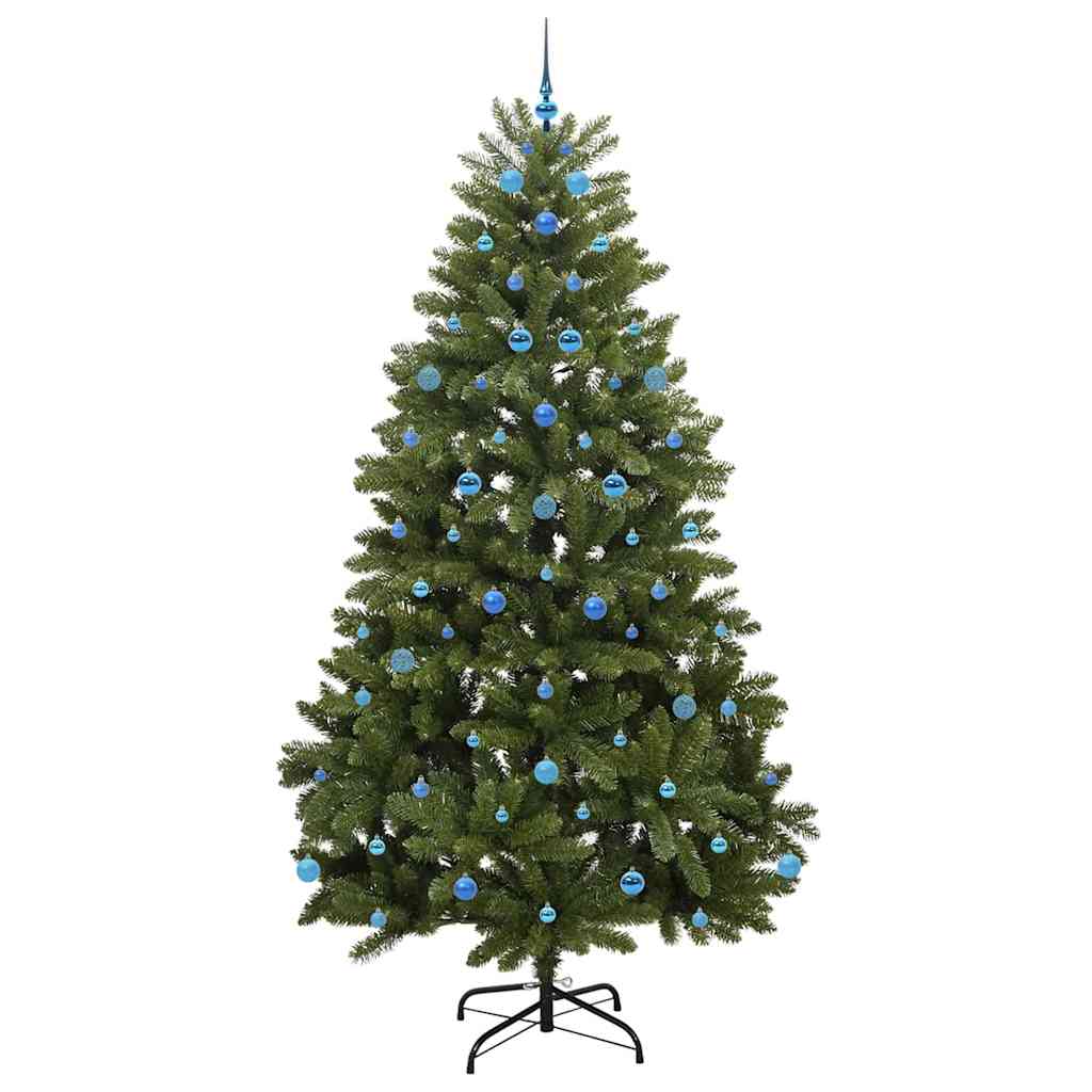 Kunstig juletre med LED -stripelys grønn 240 cm PVC og metall