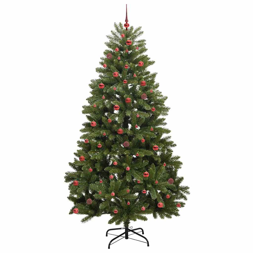 Kunstig juletre med LED -stripelys grønn 270 cm PVC og metall