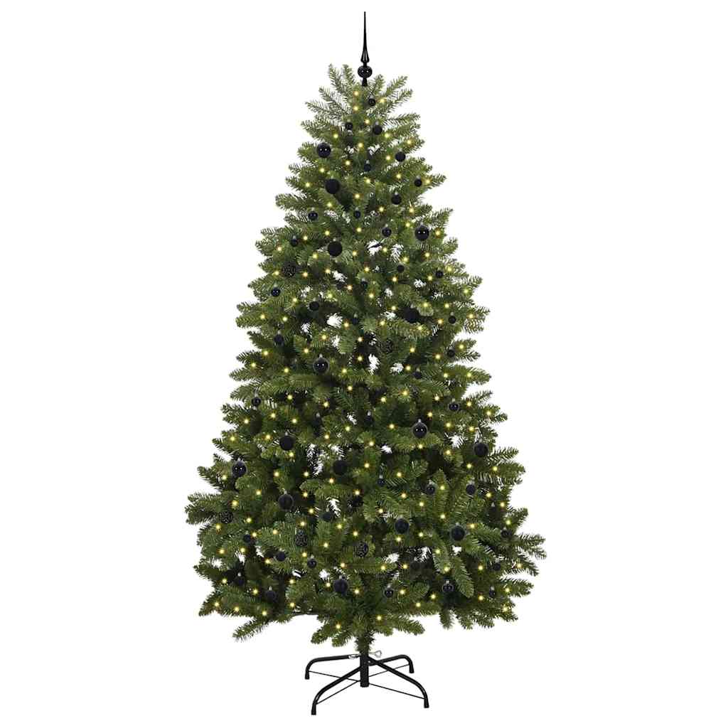 Kunstig juletre med 300 LED grønn 270 cm PVC og metall vidaXL
