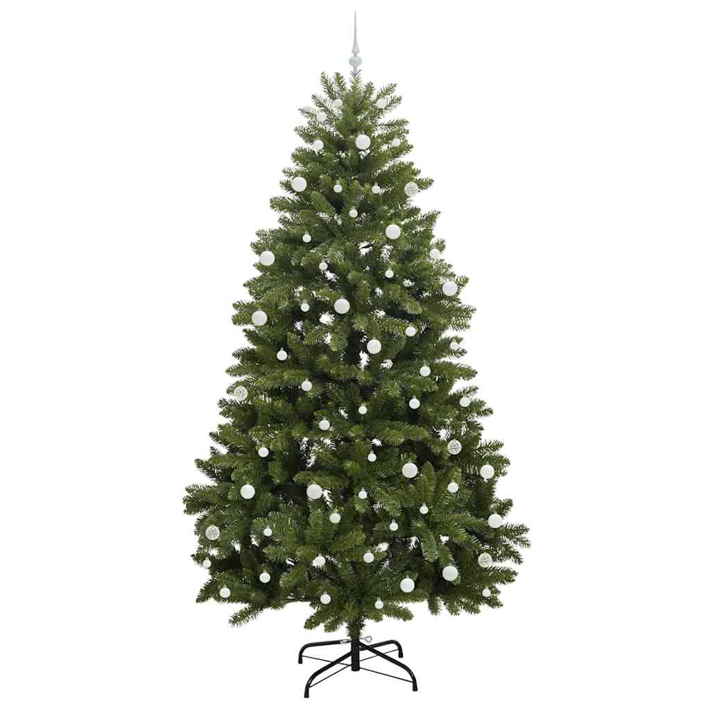 Kunstig juletre med LED -stripelys grønn 270 cm PVC og metall