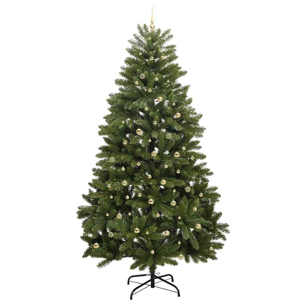 Kunstig juletre med LED -stripelys grønn 270 cm PVC og metall