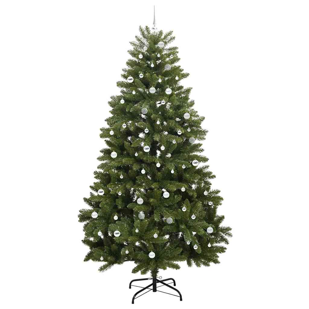 Kunstig juletre med LED -stripelys grønn 270 cm PVC og metall