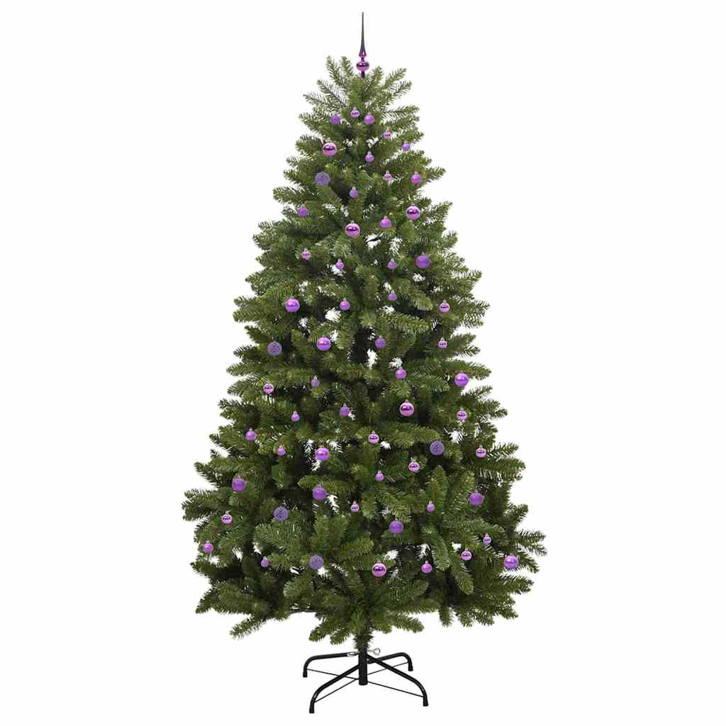Kunstig juletre med LED -stripelys grønn 270 cm PVC og metall