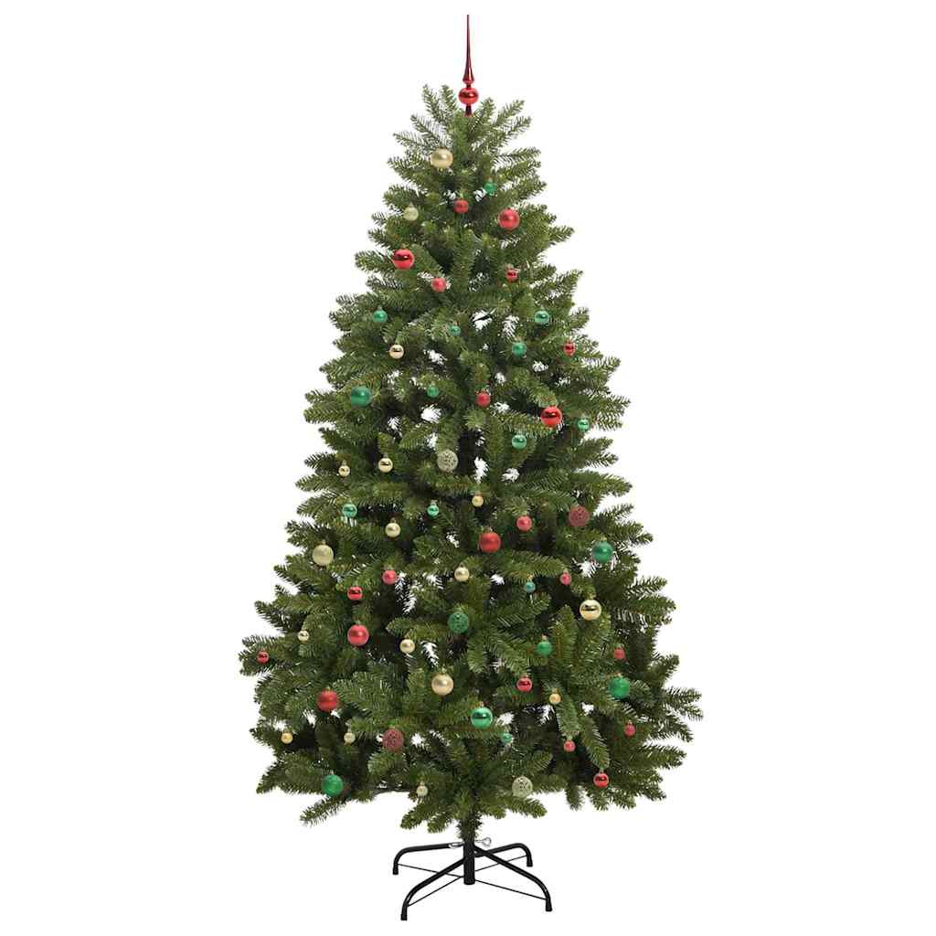 Kunstig juletre med LED -stripelys grønn 270 cm PVC og metall