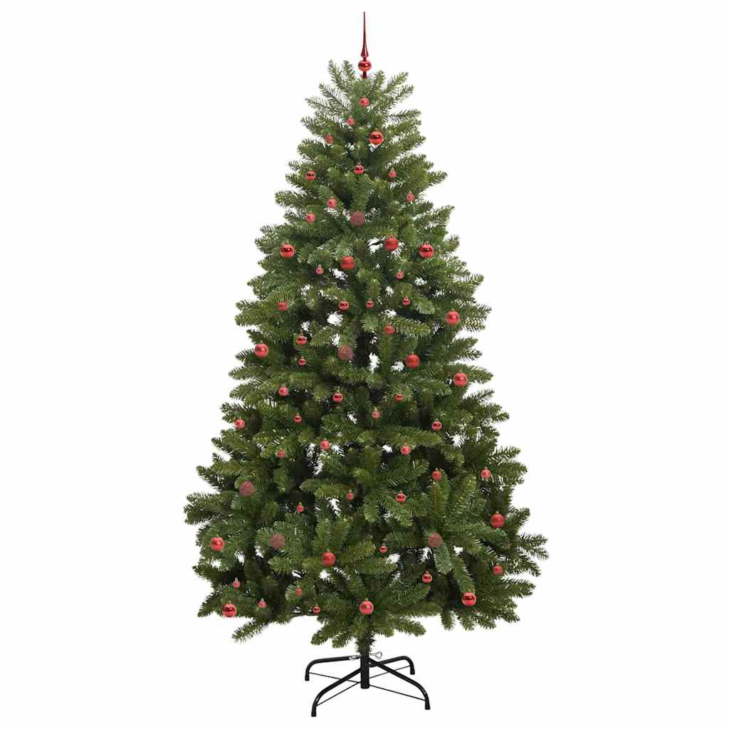 Kunstig juletre med LED -stripelys grønn 300 cm PVC og metall