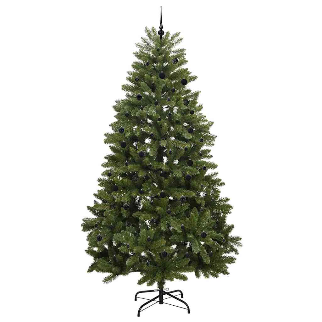 Kunstig juletre med LED -stripelys grønn 300 cm PVC og metall