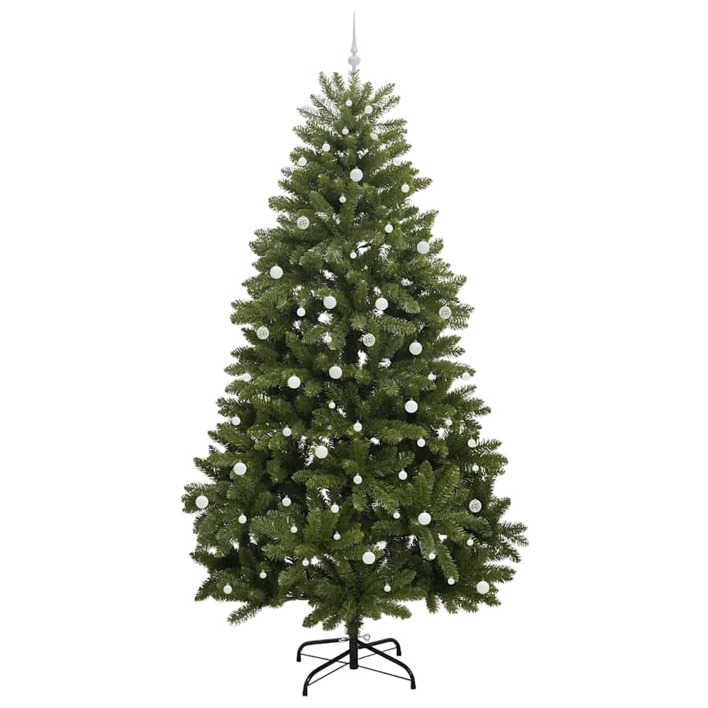 Kunstig juletre med LED -stripelys grønn 300 cm PVC og metall