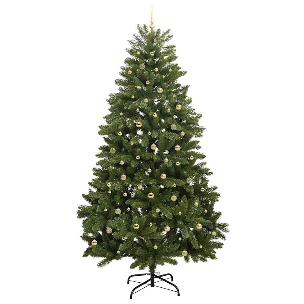Kunstig juletre med LED -stripelys grønn 300 cm PVC og metall