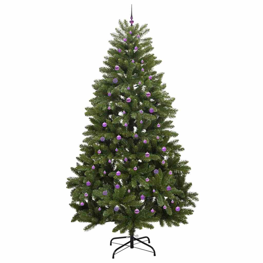 Kunstig juletre med LED -stripelys grønn 300 cm PVC og metall