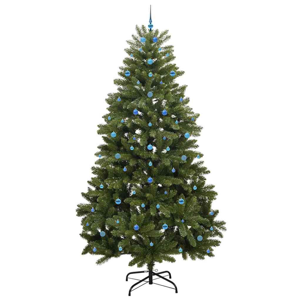 Kunstig juletre med LED -stripelys grønn 300 cm PVC og metall