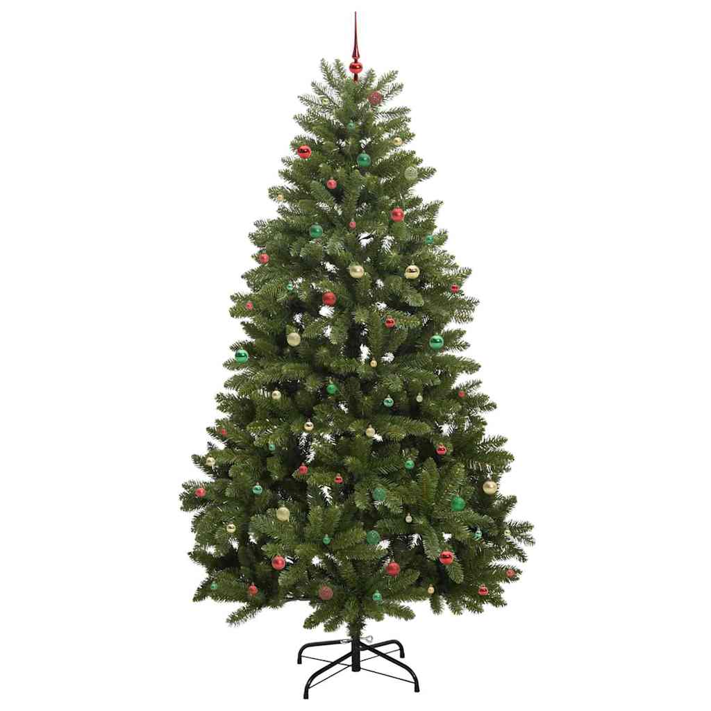 Kunstig juletre med LED -stripelys grønn 300 cm PVC og metall