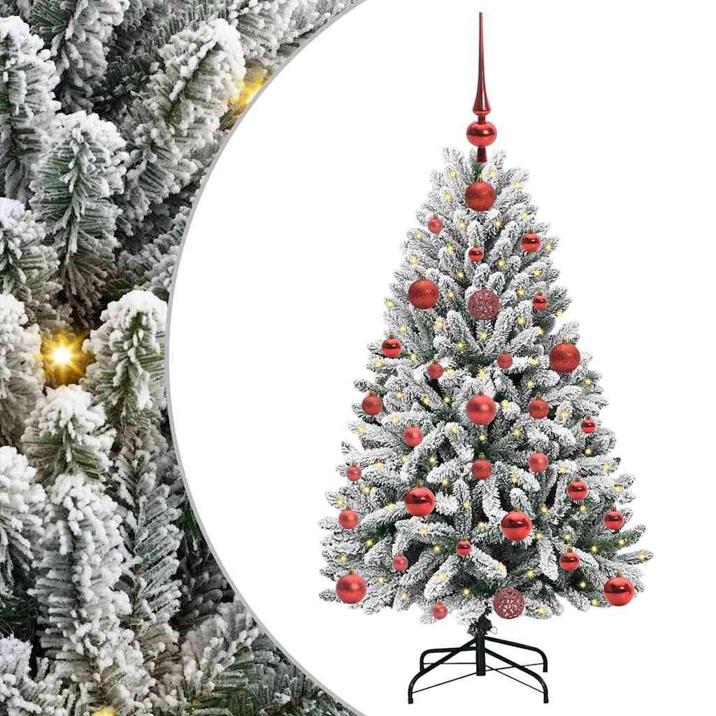 Kunstig juletre med 150 LED Grønn og hvit 120 cm PVC og metall