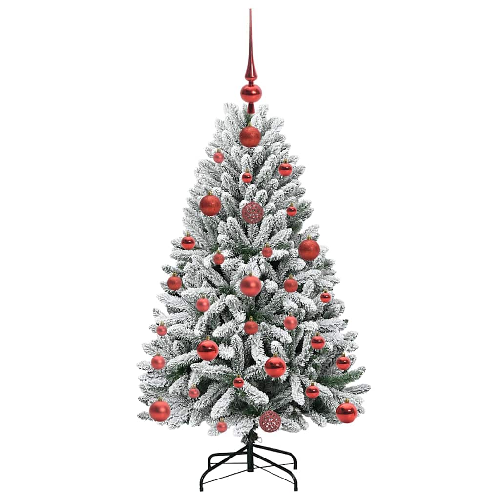 Kunstig juletre Grønn og hvit 120 cm PVC og metall