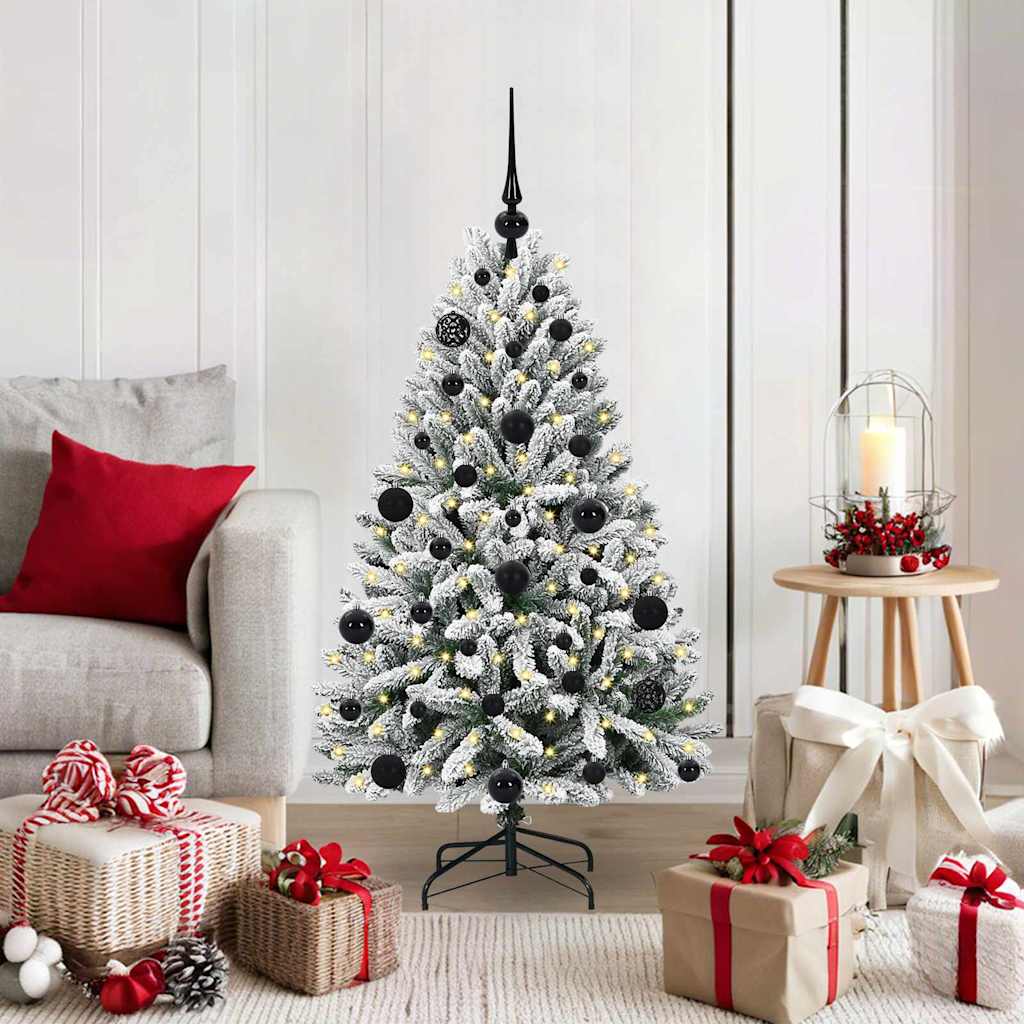 Kunstig juletre Grønn og hvit 120 cm PVC og metall