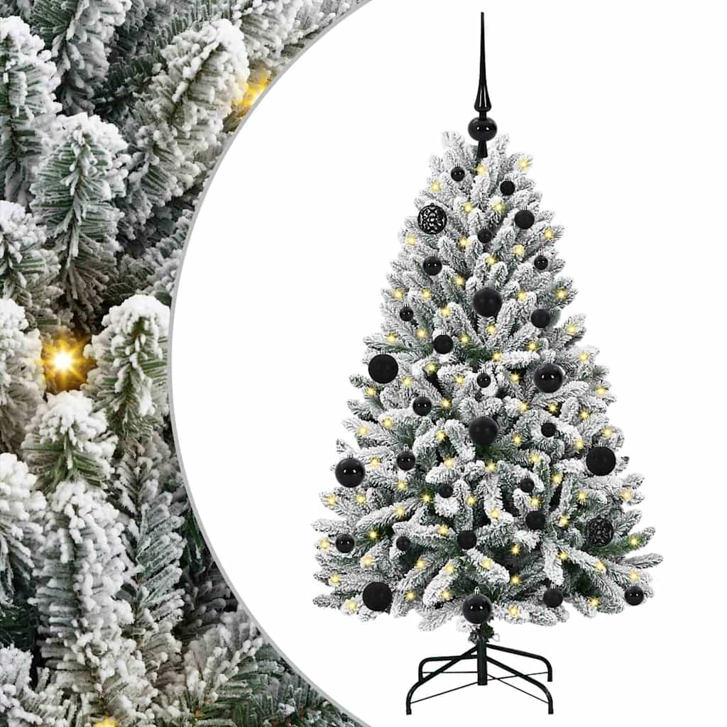 Kunstig juletre Grønn og hvit 120 cm PVC og metall
